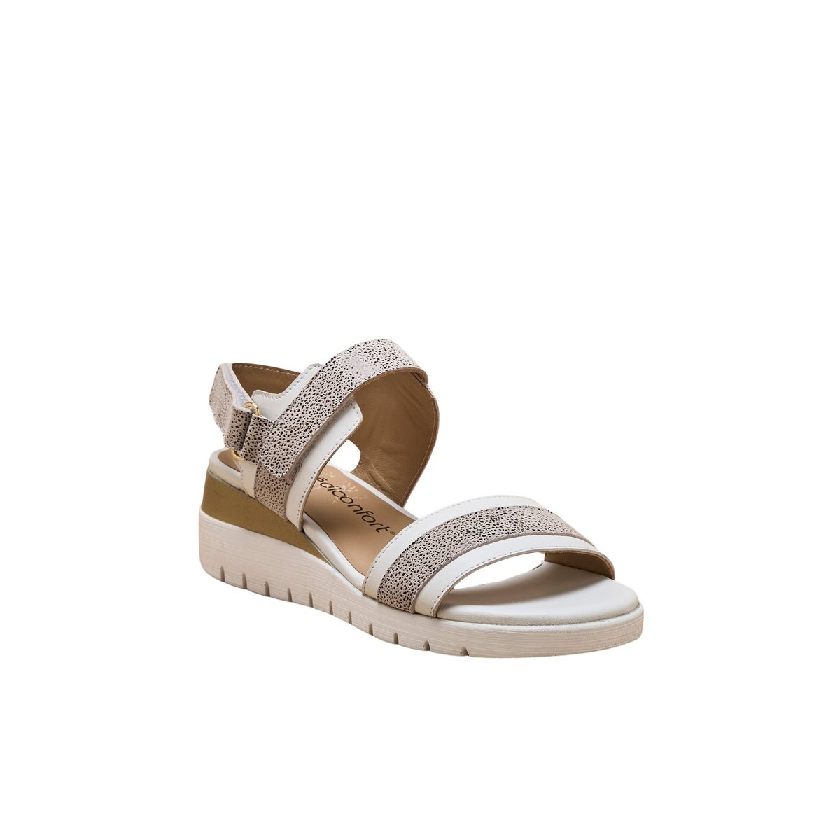 Sandales fermées par scratch beige, PEDICONFORT