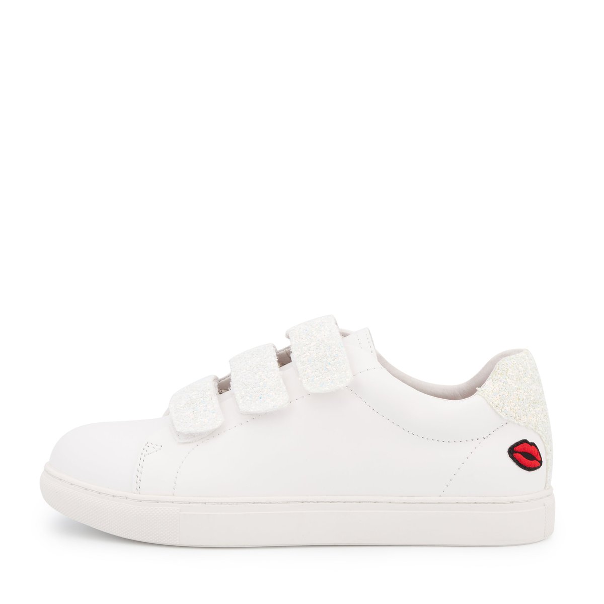 Baskets En Cuir Edith Glitter Nuage blanc, BONS BAISERS