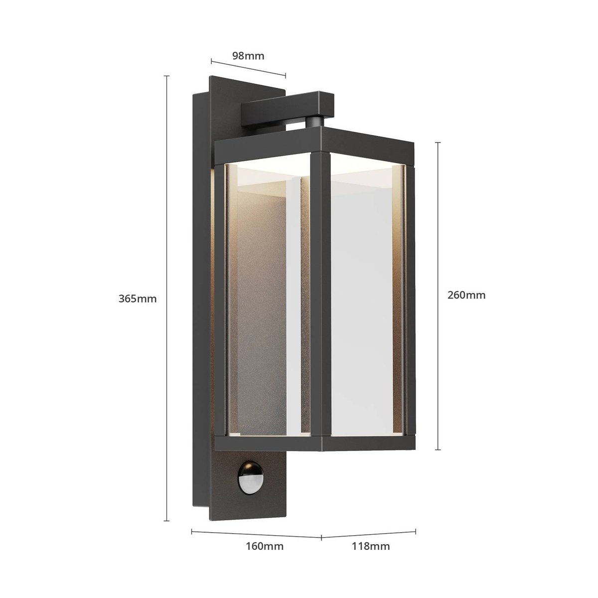 Applique extérieure en aluminium moderneLED gris foncé, clair, LUCANDE