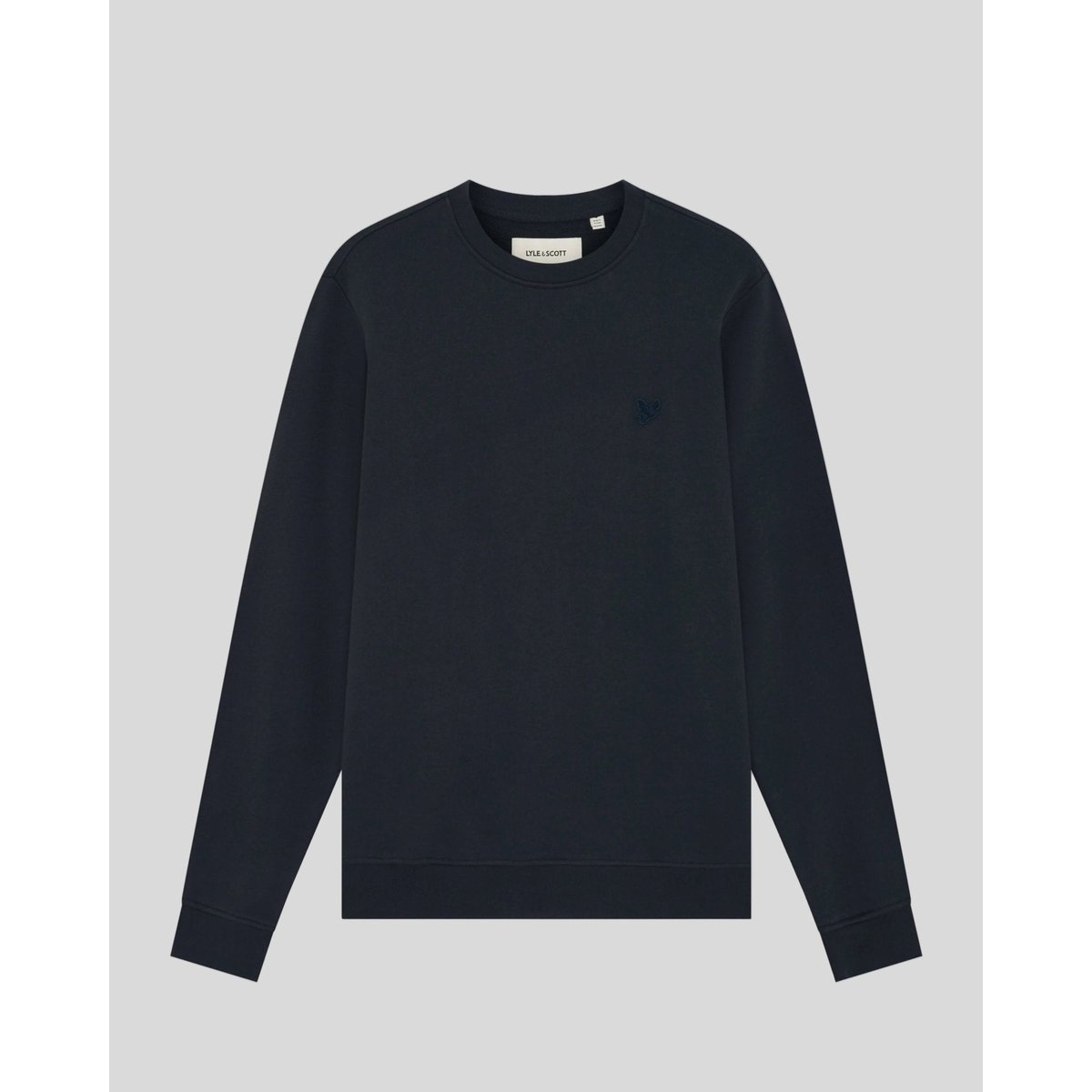 Sweat-shirt col rond en coton superfine bleu foncé marine, LYLE & SCOTT