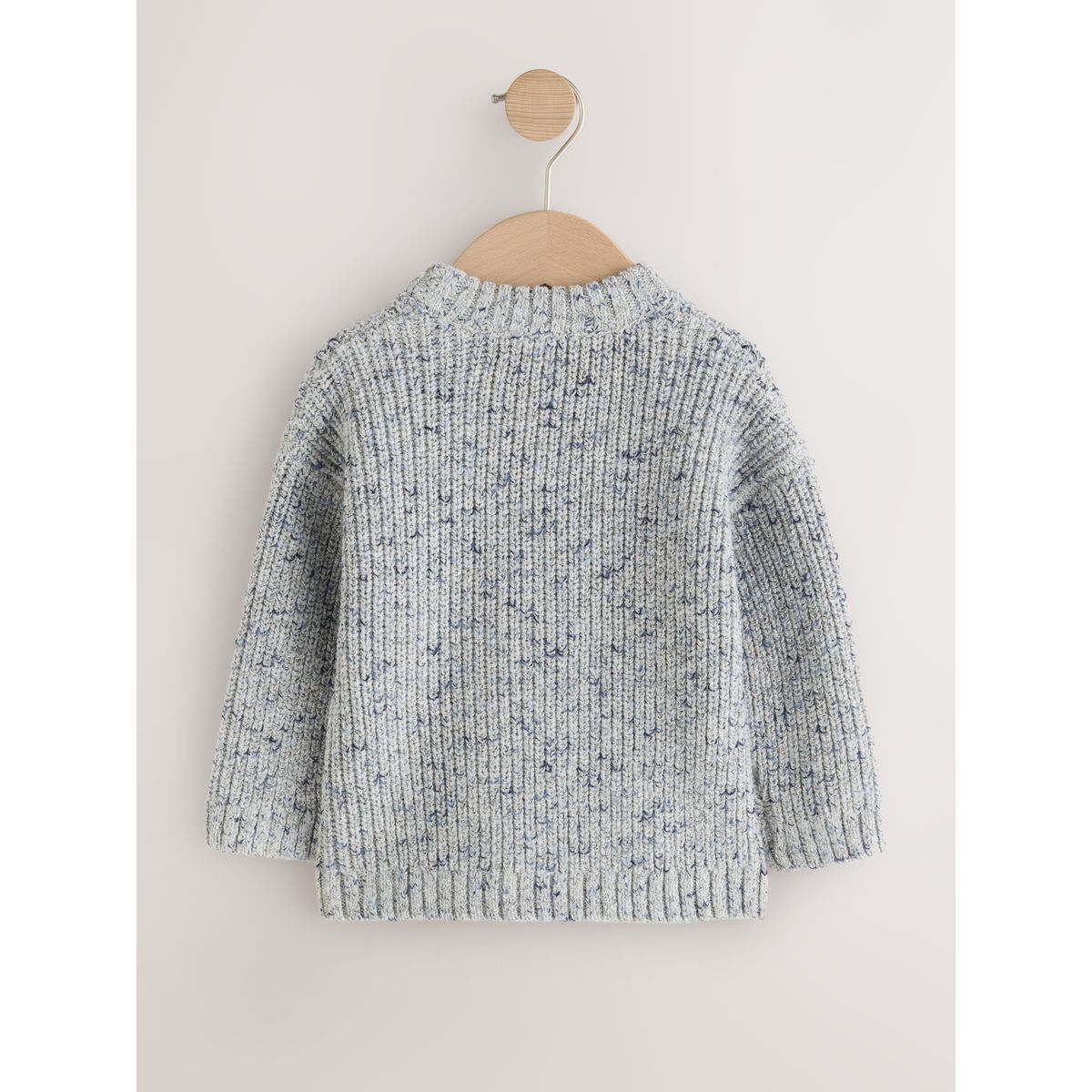 Pull ras du cou en maille torsadée gris, NEXT