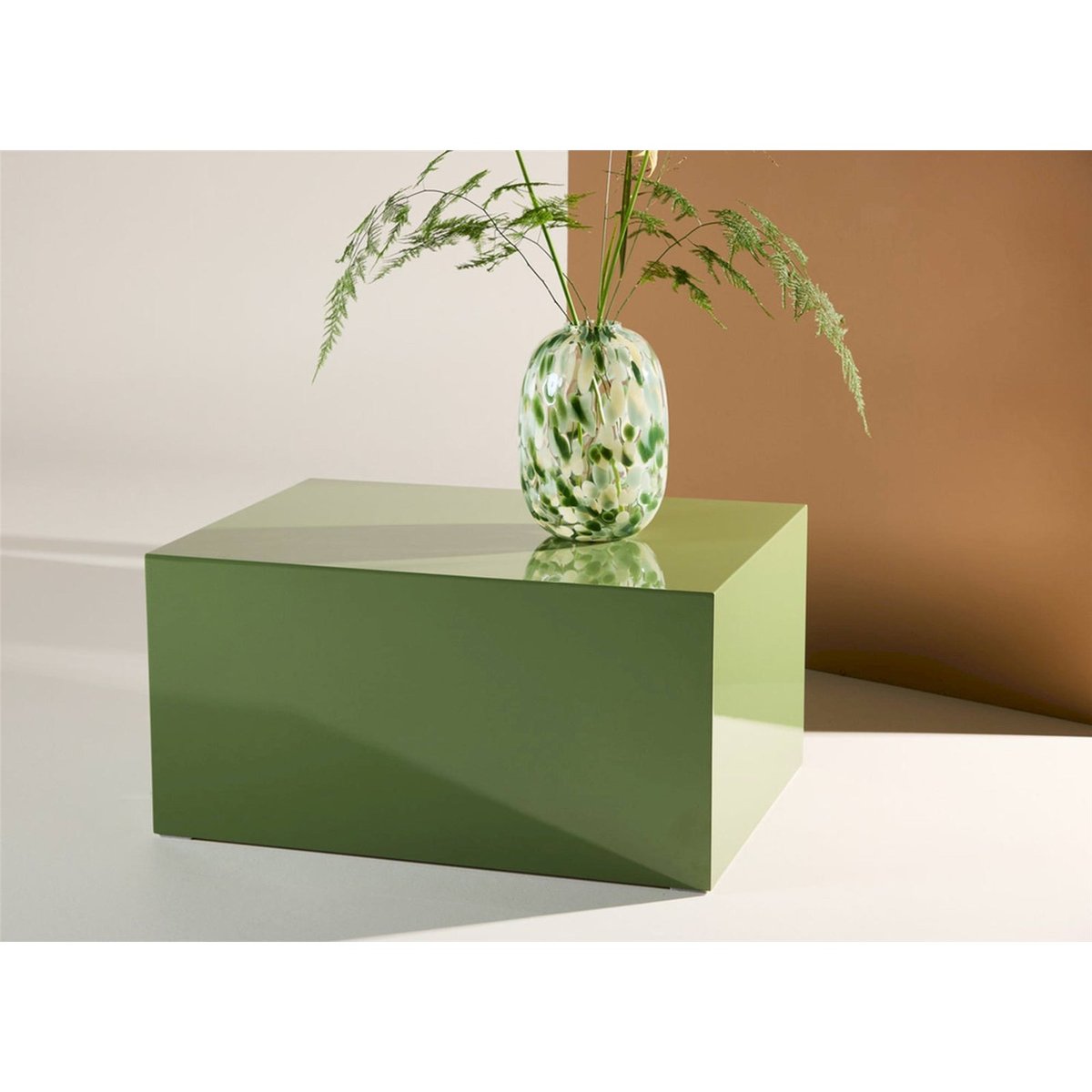 Table basse bloc bois collection DISPECT vert canard, RECOLLECTION