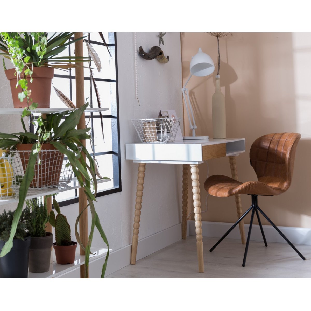 Lot de 2 chaises design en simili cuir - OMG marron, ZUIVER