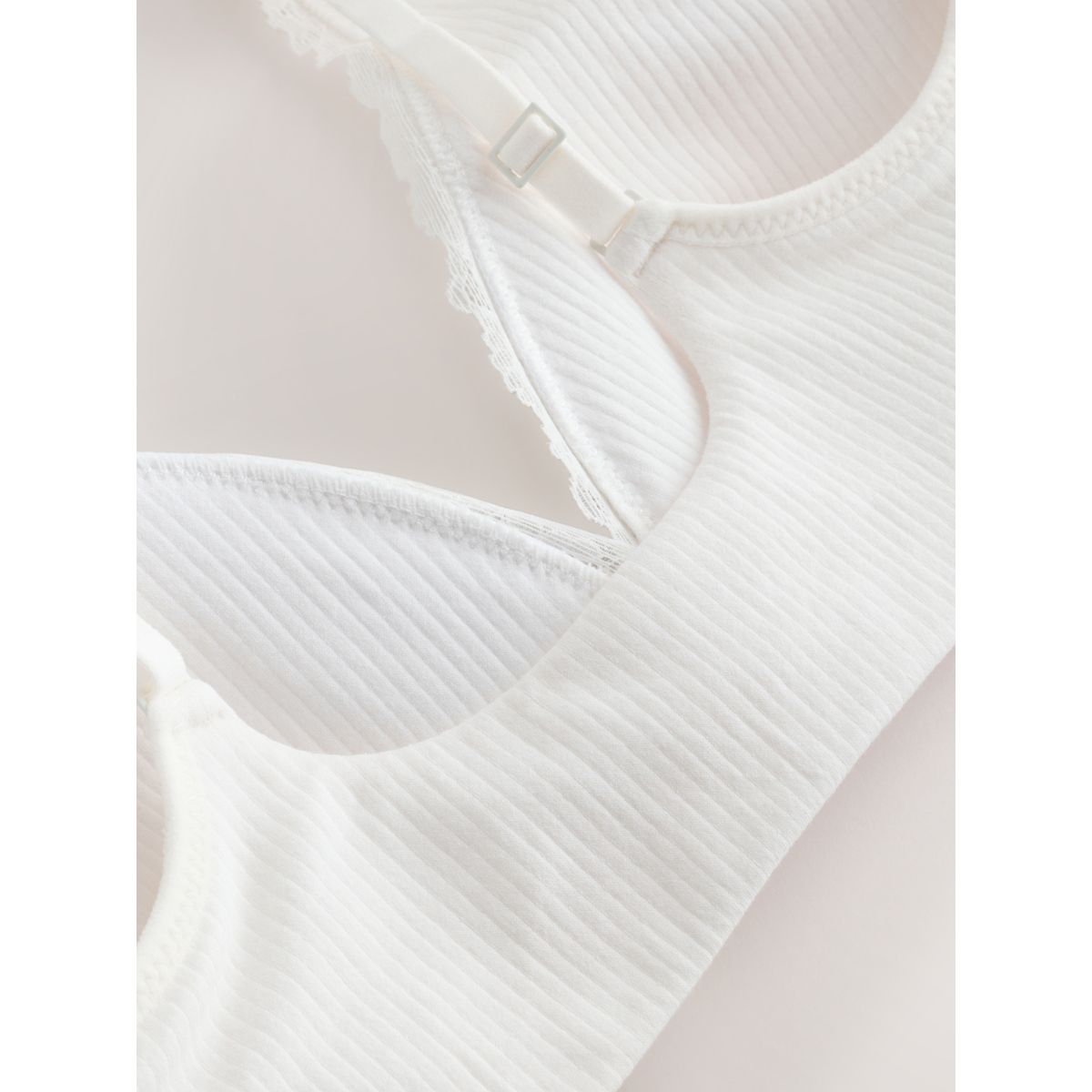 Brassière sans coutures en coton côtelé crème, NEXT