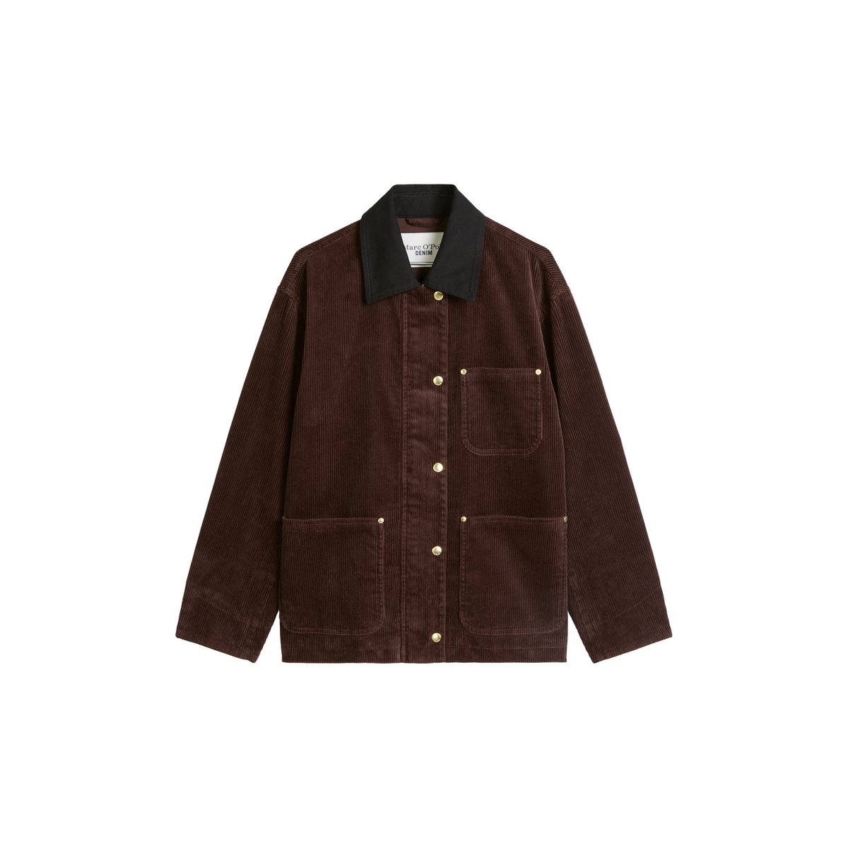 Veste de ferme en velours côtelé, coupe décontractée en coton bio extensible marron, MARC O’POLO DENIM