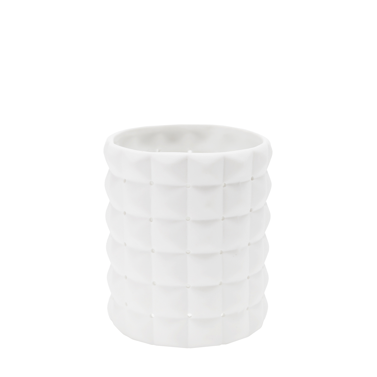 Photophore décoratif en porcelaine H8 blanc, SIA DECO