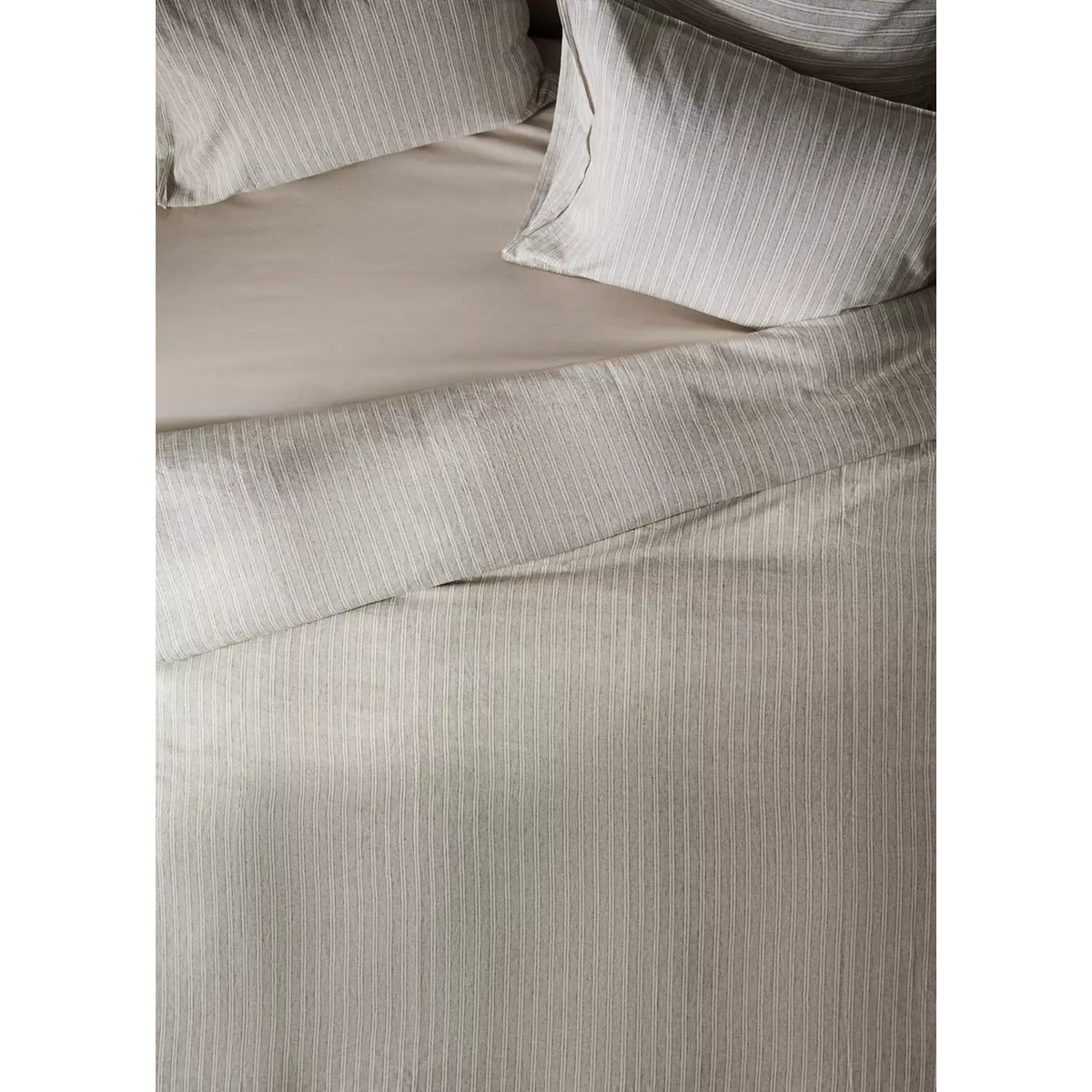Housse de couette lin et coton Lit 135/140 cm sable, MANGO HOME