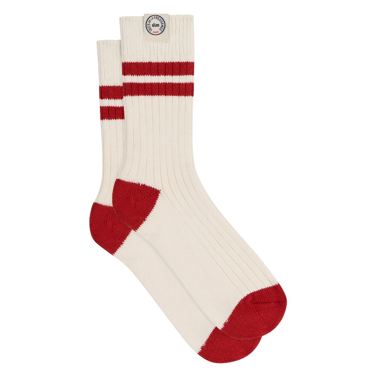 Chaussettes mi-hautes Dim x Inès de La Fressange crème, DIM