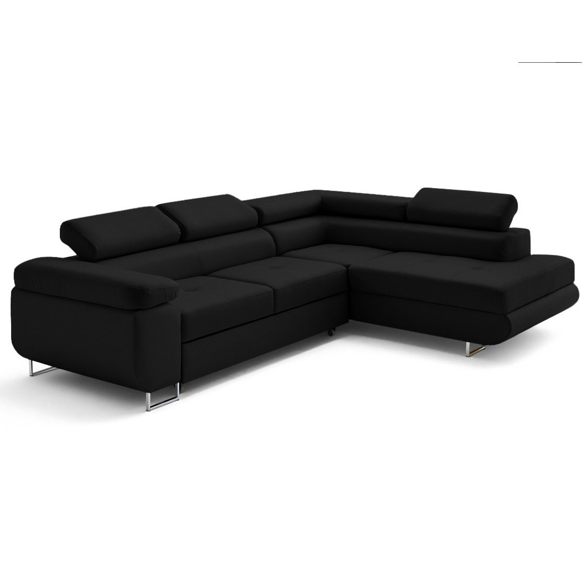 Canapé d'Angle Convertible 5 places - ZARIA noir, BEST MOBILIER