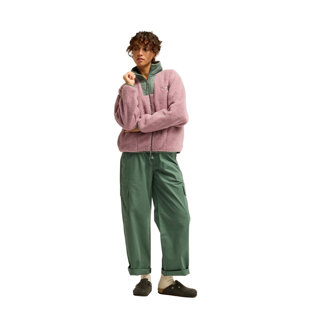 Polaire zippée en sherpa MOUNTAIN LIFE bleu sea fog, BILLABONG