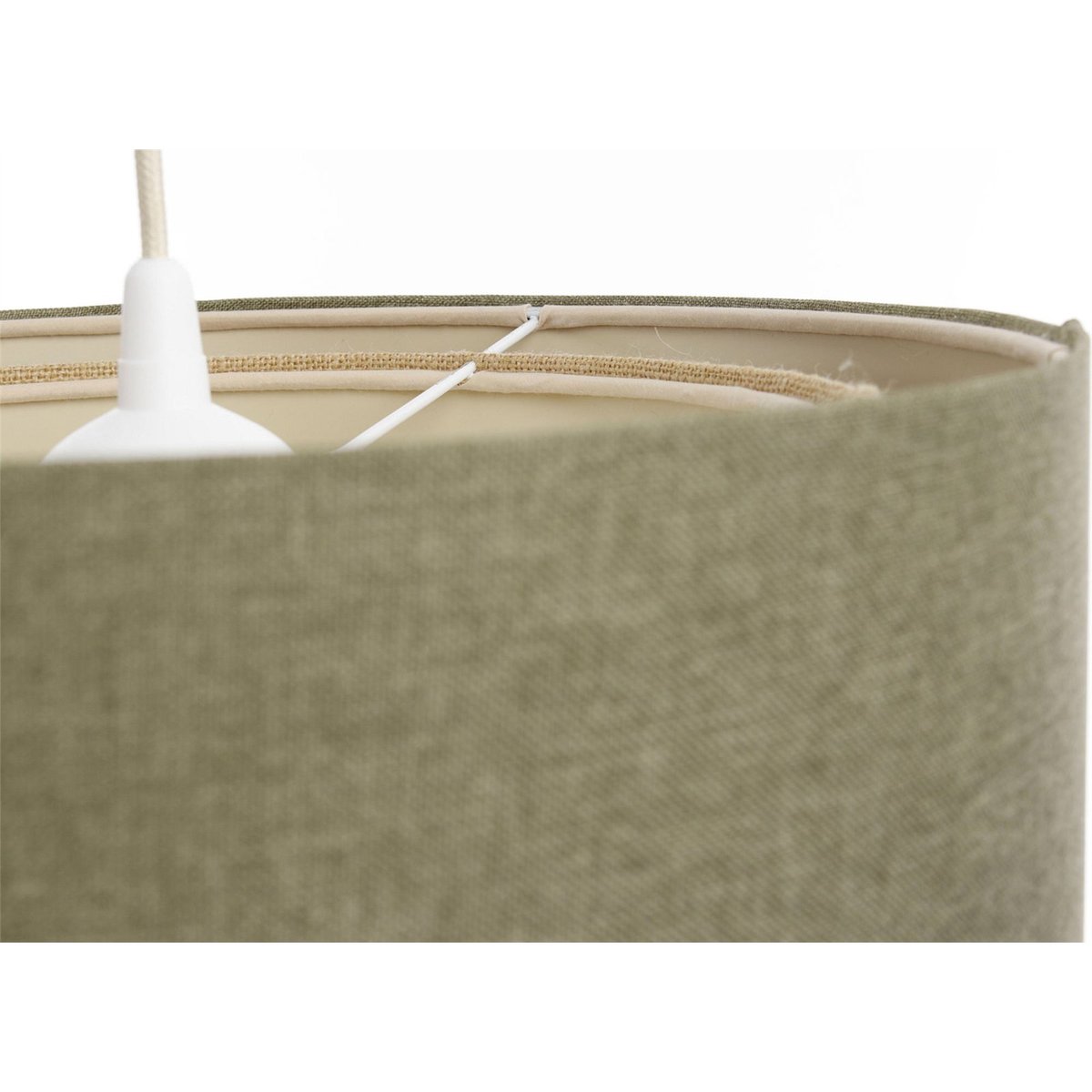 Suspension en tissu rond Boho Elegant beige crème tissu structuré, BPS KONCEPT