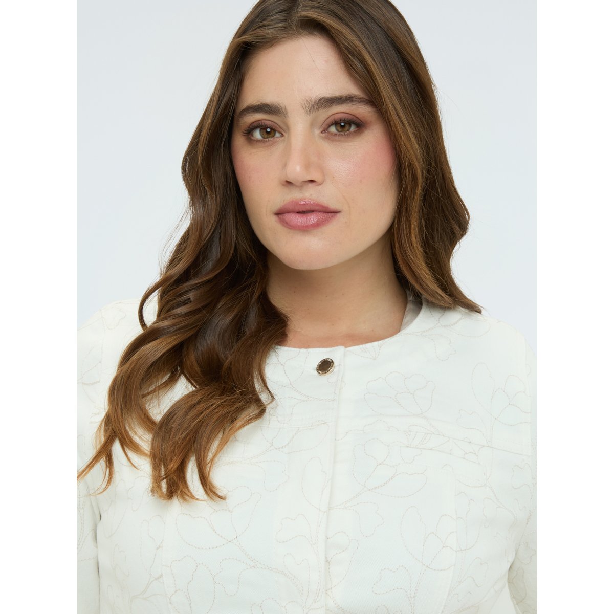 Veste blanche avec broderie florale blanc, FIORELLA RUBINO