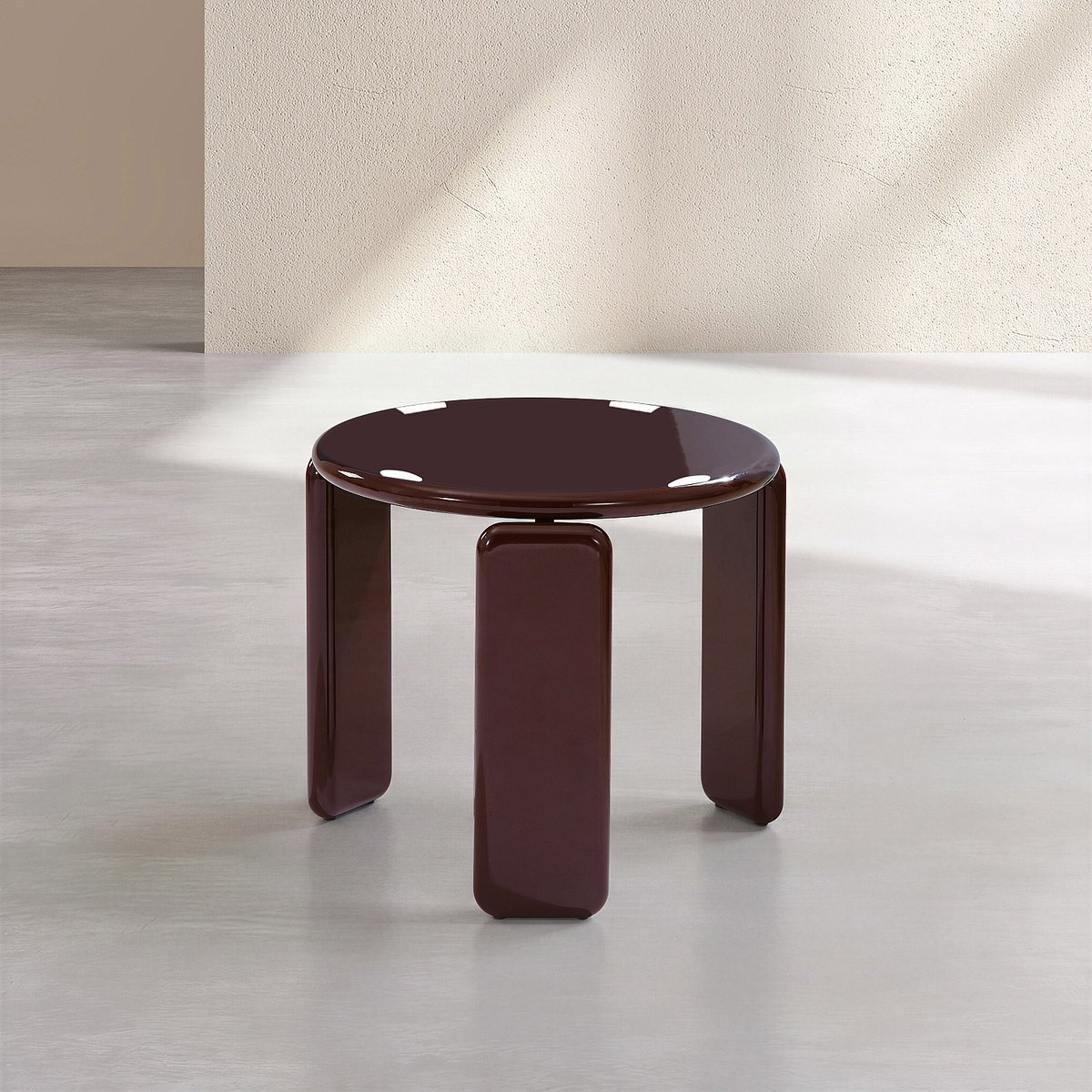 Table d'appoint  bois, panneau BALMA bordeaux, HABITAT