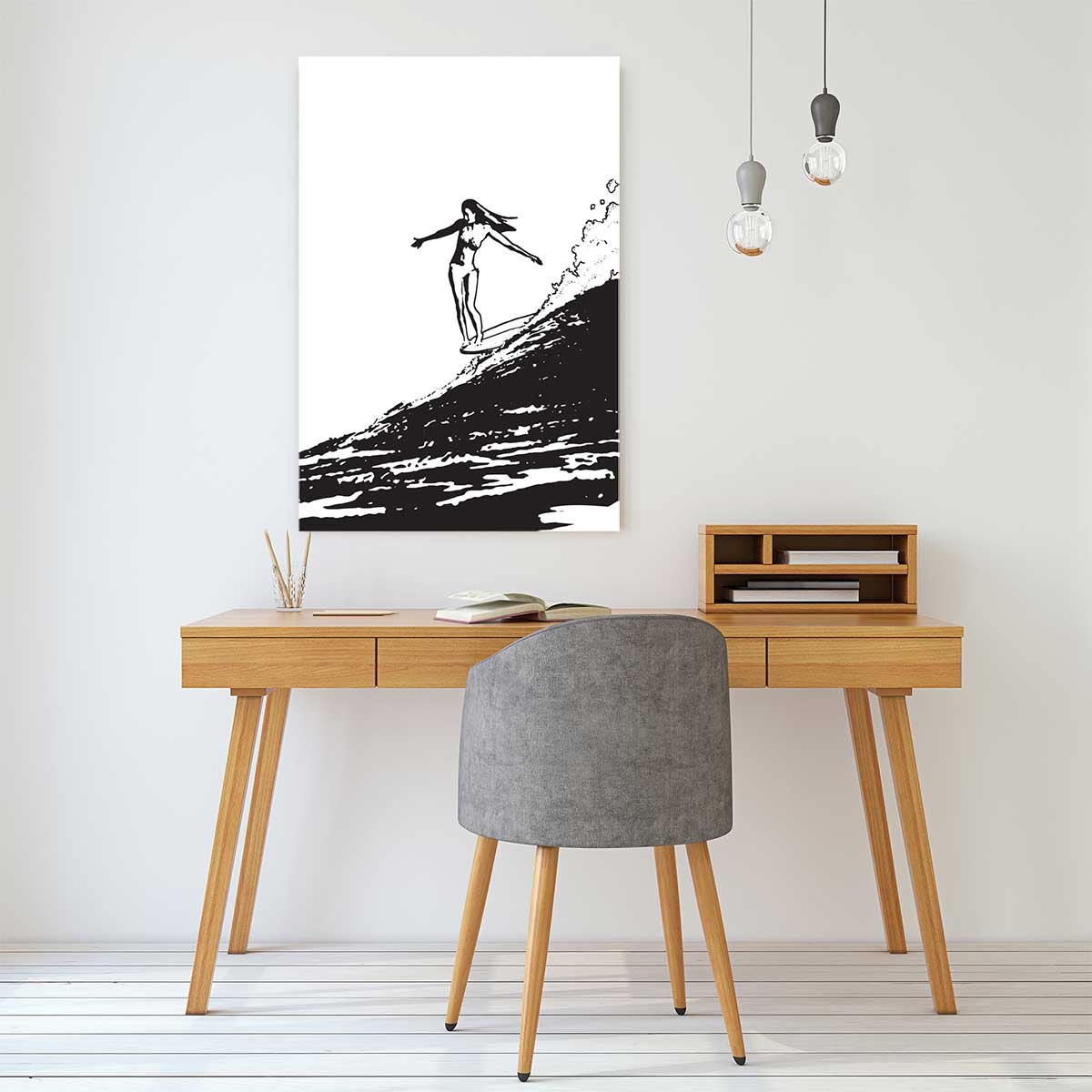 Tableau surfeuse longboard tableau alu dibond, HEXOA