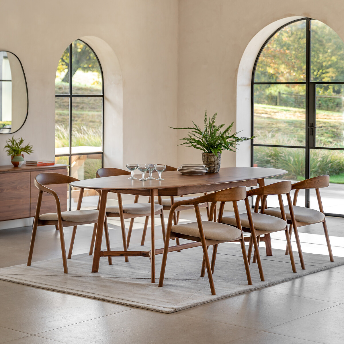 Murwara Walnut Extendable Oval Dining Table (seats 8) walnut, ÉDITÉ