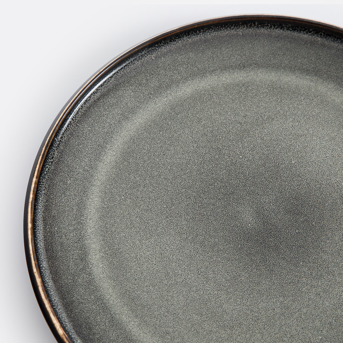 Lot de 4 assiettes plates grès émail réactif, Zuka brun, LA REDOUTE INTERIEURS