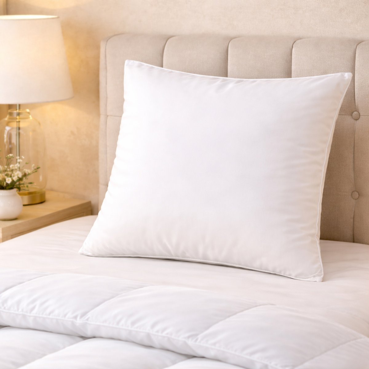 Lot couette chaude premium anti-acariens + 2 oreillers respirants - QABANE blanc, HOME MAISON