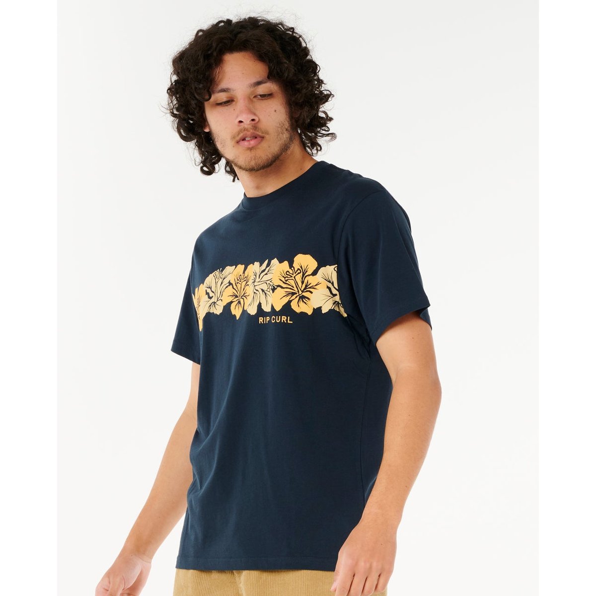 T-shirt Hibiscus Artist of The SEARCH Cody Welsh bleu marine foncé, RIP CURL