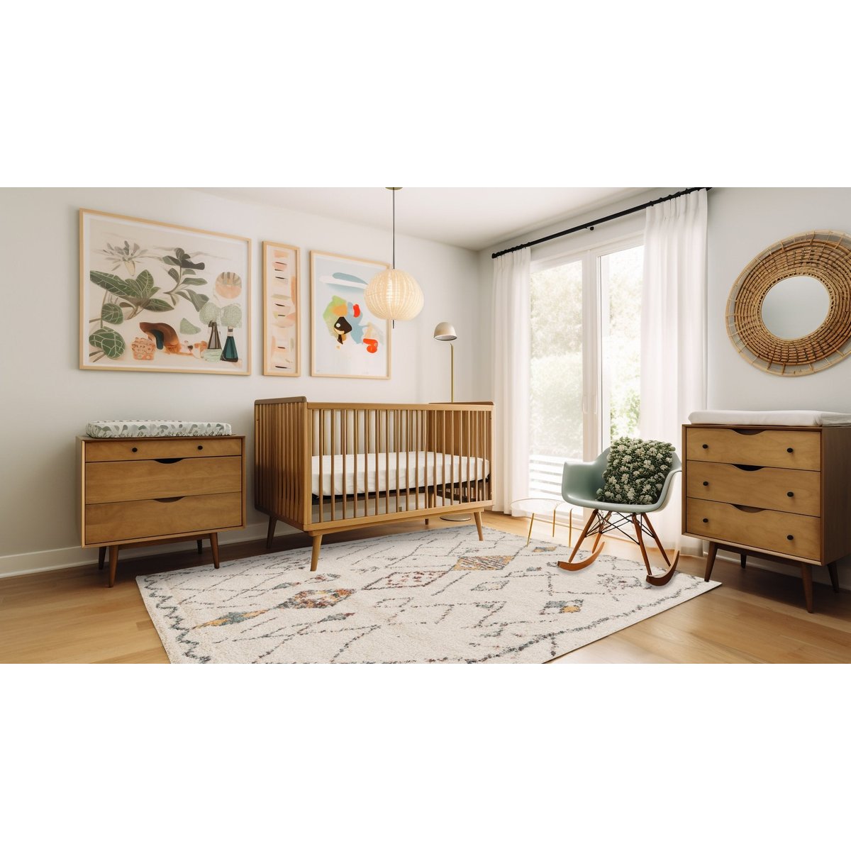 Tapis shaggy épais et confortable TIZI beige sable, AFK LIVING