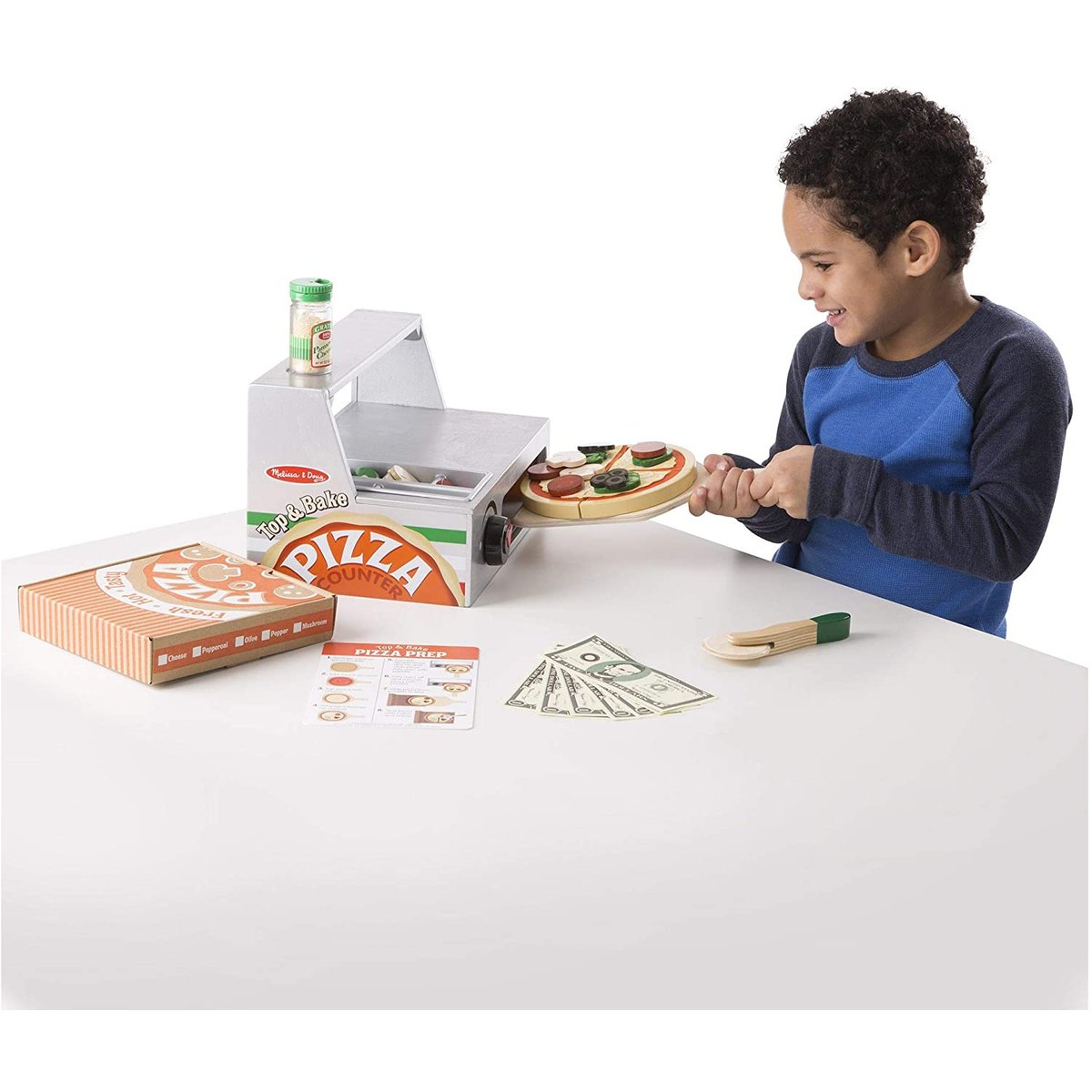 Comptoir à pizzas en bois gris, MELISSA & DOUG