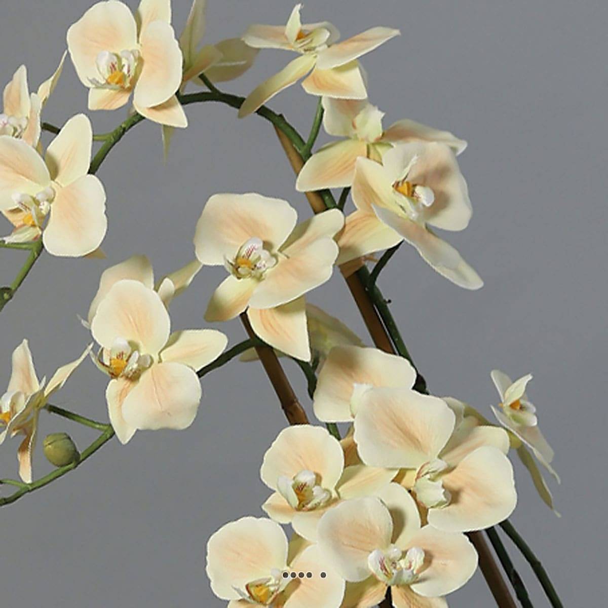 Superbe orchidée artificielle en pot orange, ARTIFICIELLES