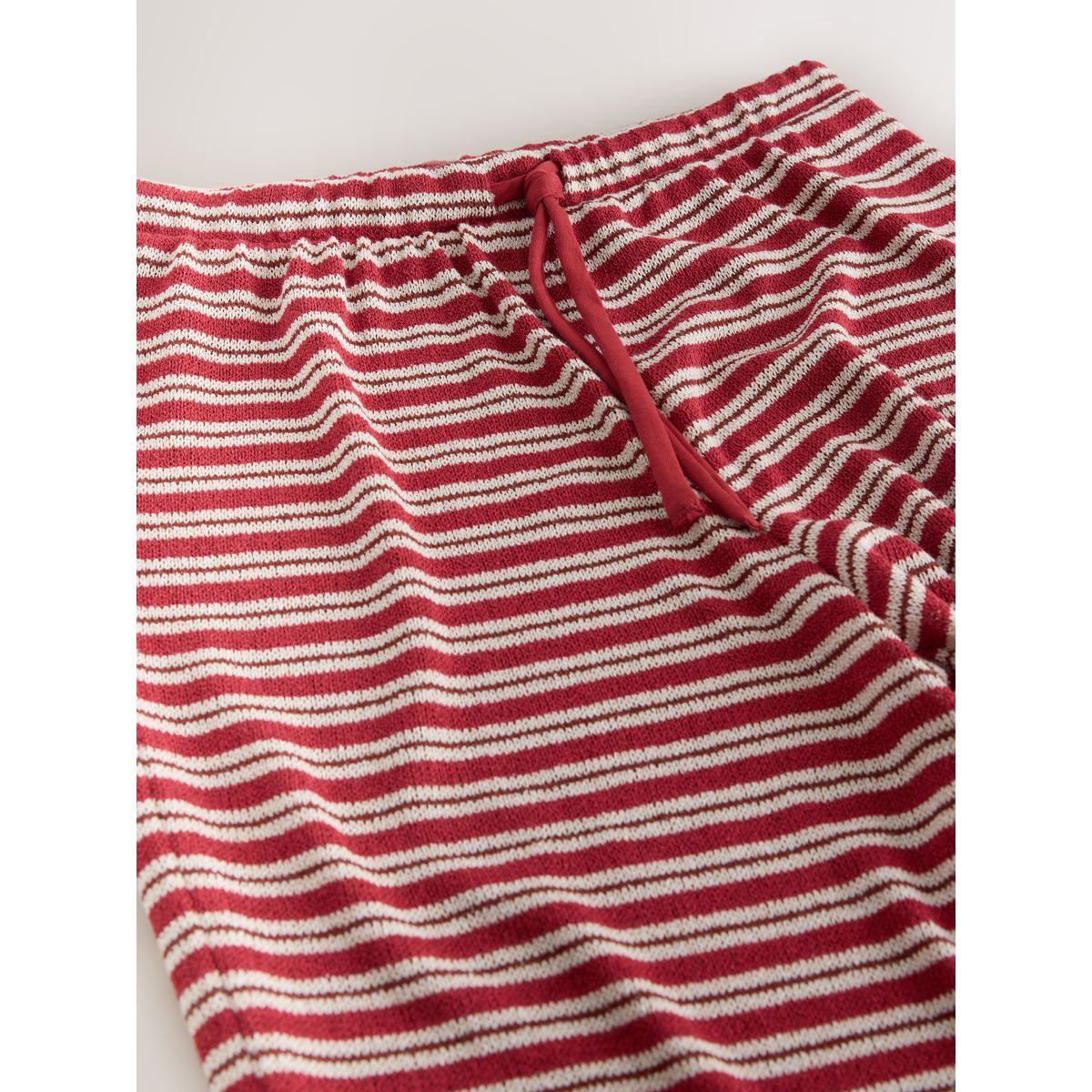 Pantalon large aspect maille rayure rouge/écru, NEXT