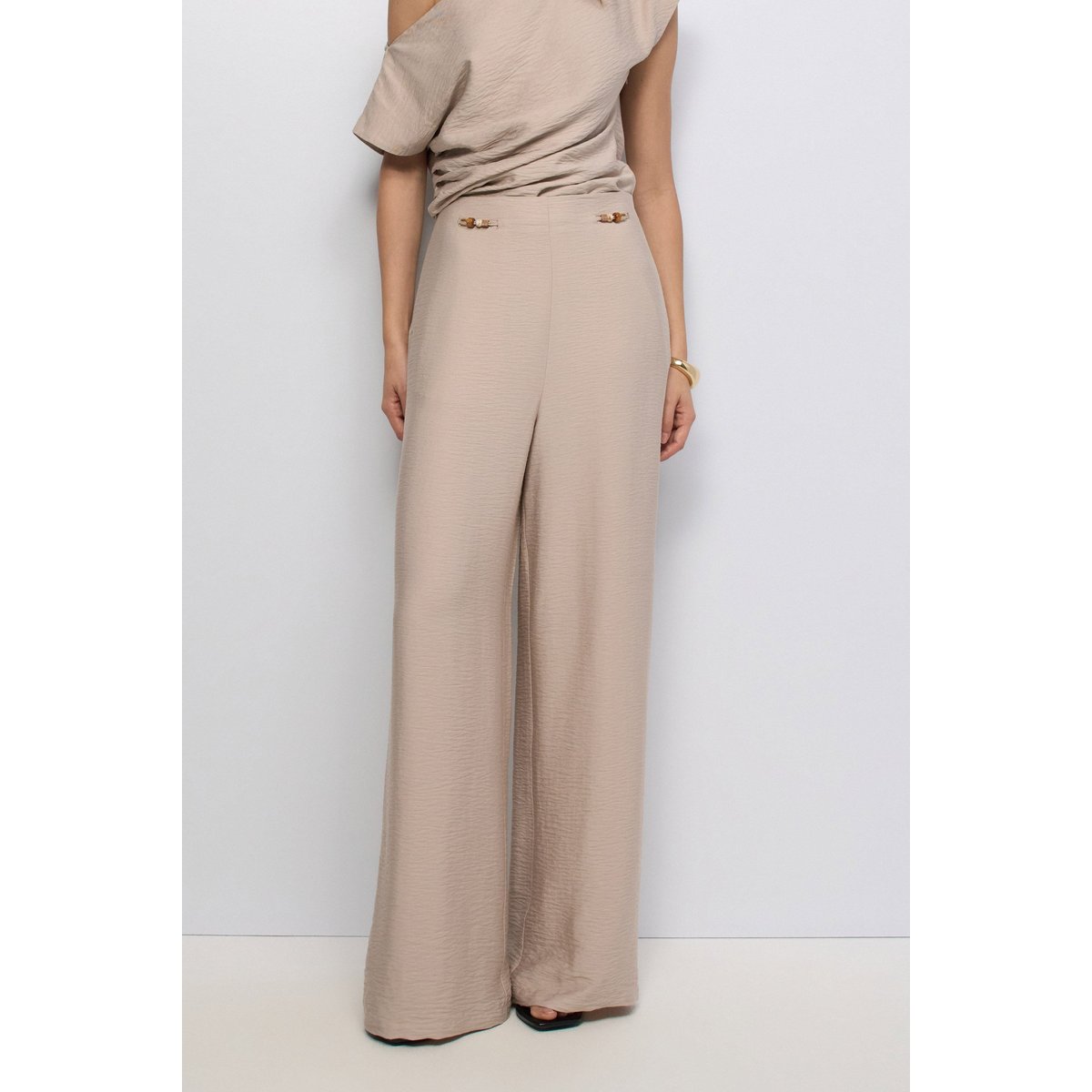 PANTALON FLUIDE WIDE LEG ecru, SALSA JEANS