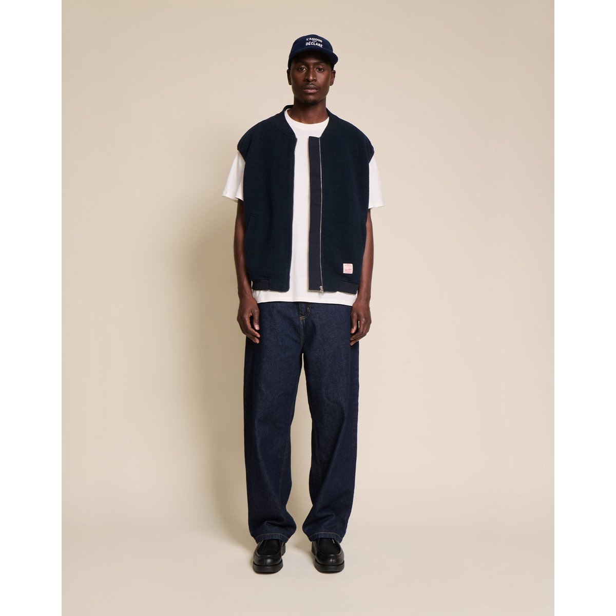 Veste sans manche en polaire recyclée bleu - bleu nuit, EMOI EMOI