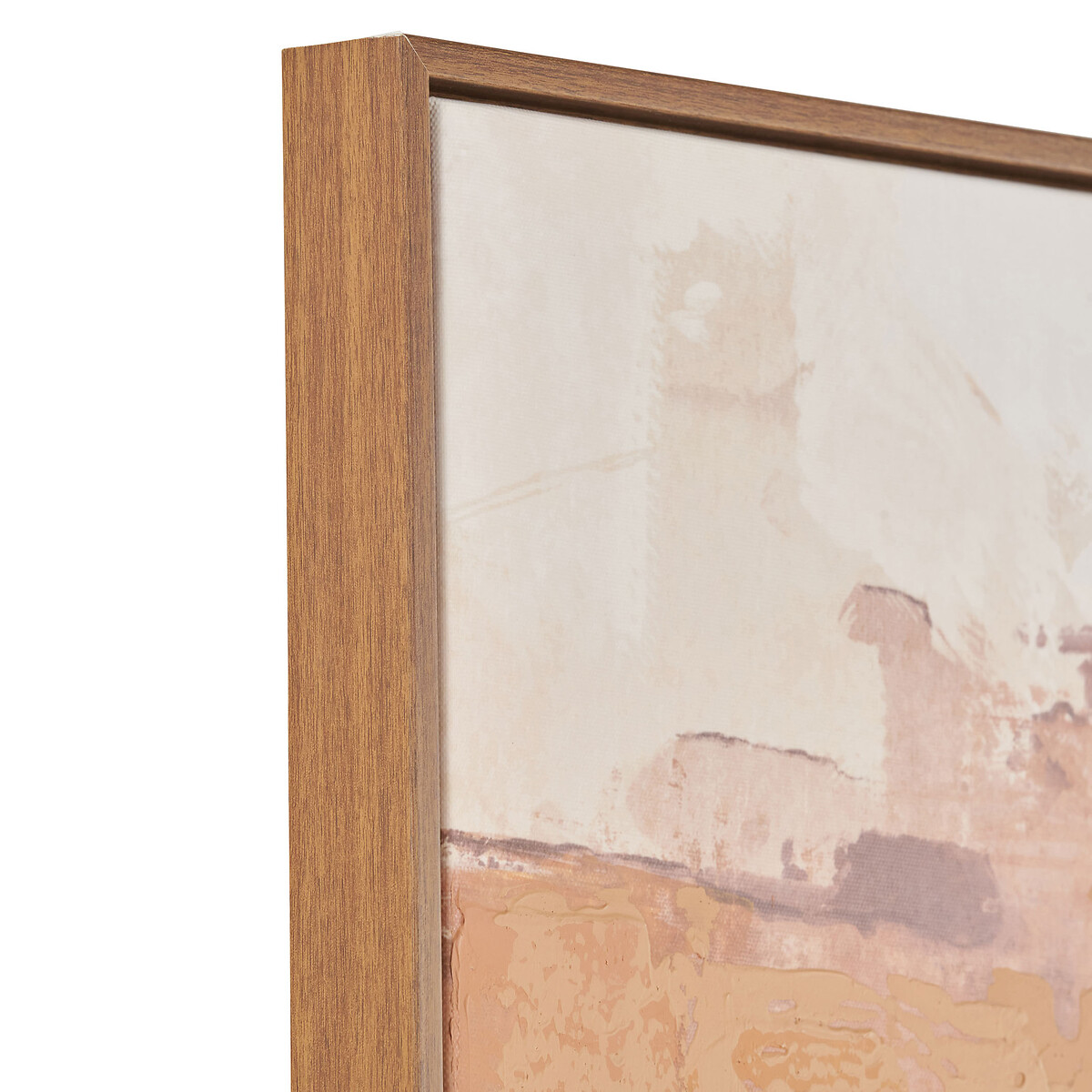 100x100cm White and Terracotta Abstract Square Canvas with Oak Effect Frame terracotta, SO'HOME