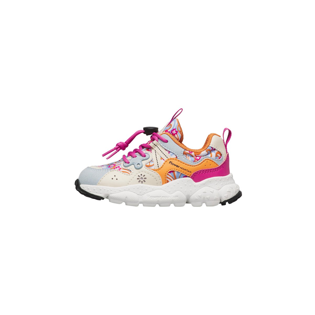 Sneakers en simili cuir et tissu technique YAMANO 3 JUNIOR. céleste-fuchsia, NATURINO