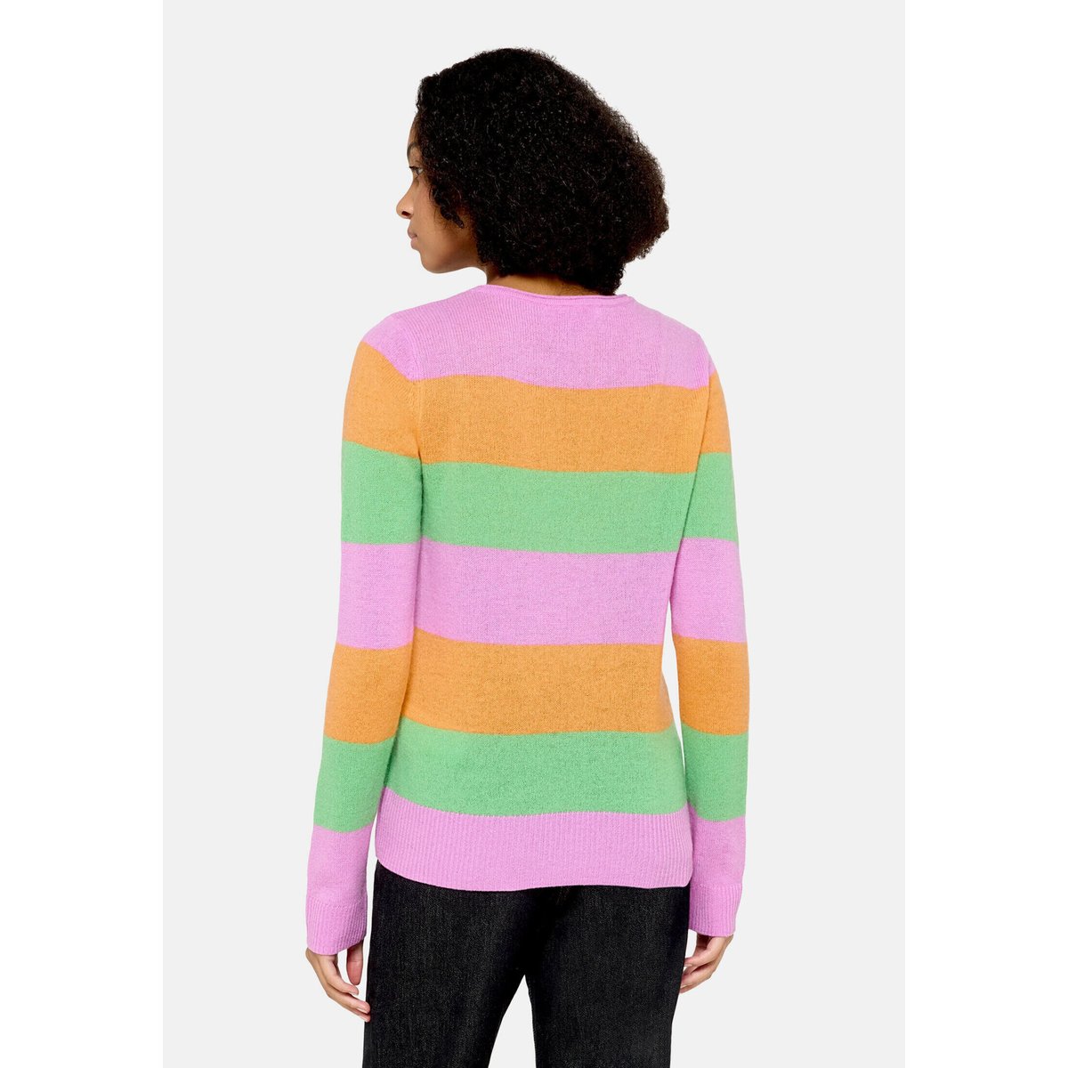 Pull en cachemire à encolure ronde purple/orange, CARTOON
