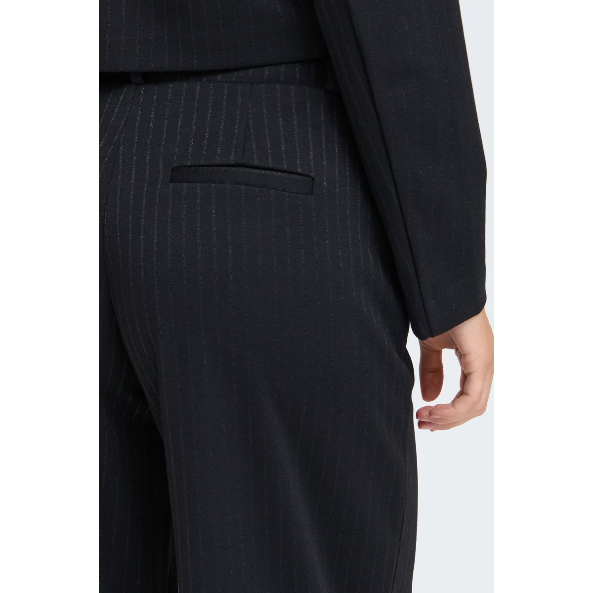 Pantalon noir meteorite pinstripe, B.YOUNG