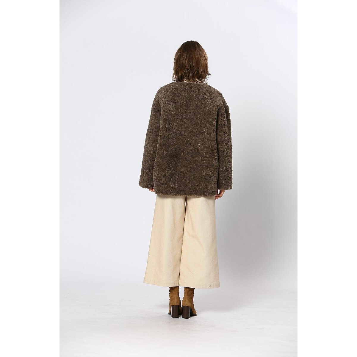 Sherpa Mid-Length Coat brown, SEE U SOON