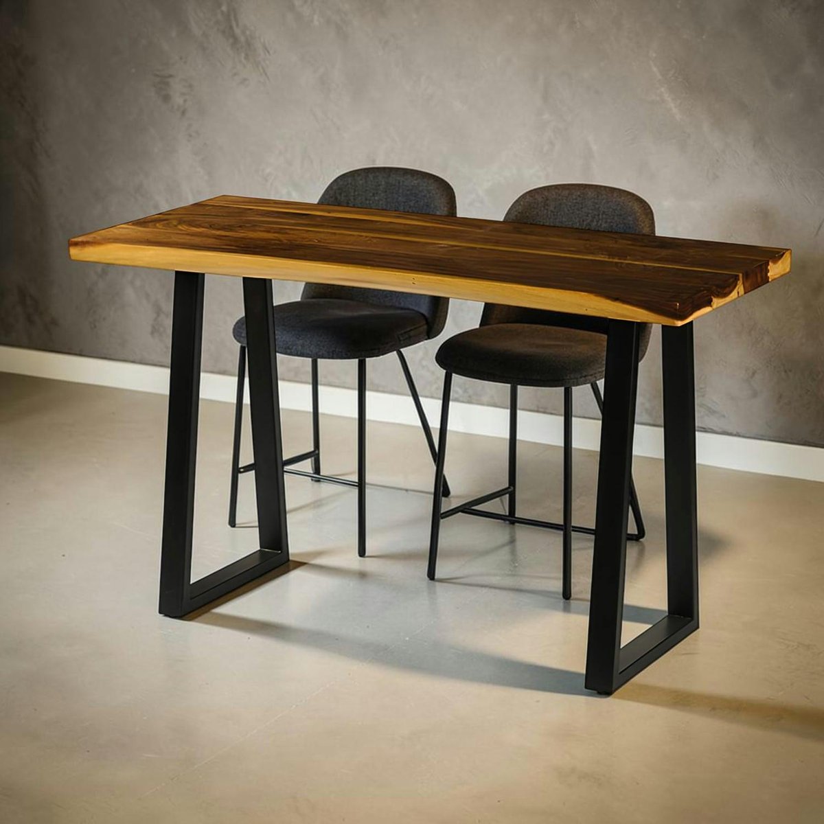 Table haute en bois de suar massif 140 cm NAUTA bois naturel, PIER IMPORT