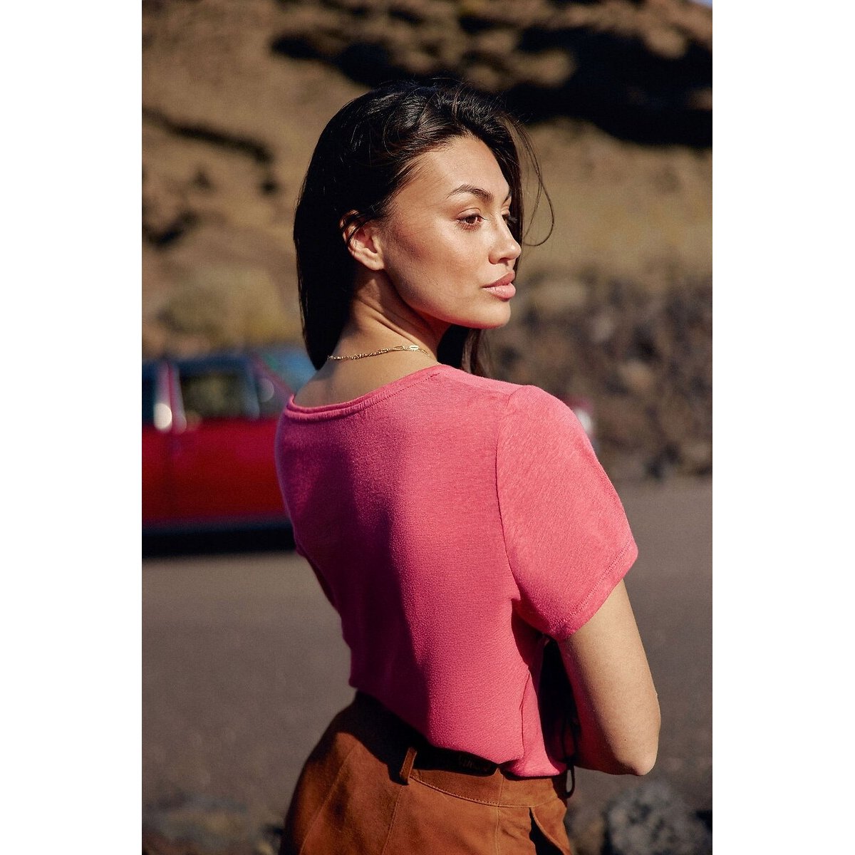 Tia Draping T-Shirt with Crew Neck pink, LA PETITE ETOILE