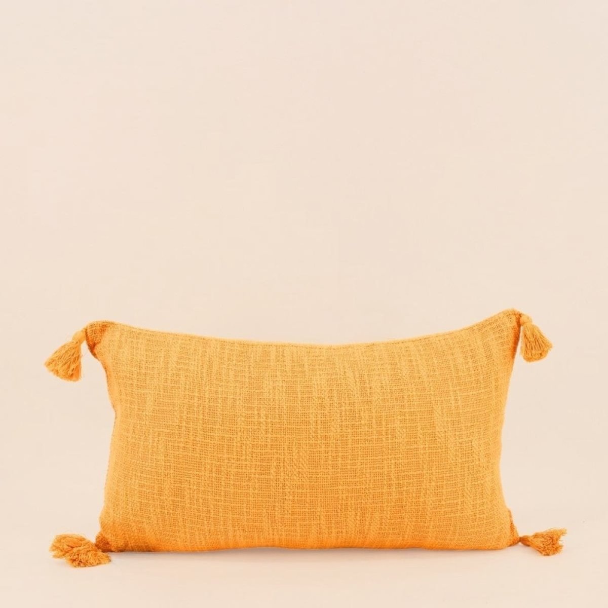 Coussin avec pompons 30x50cm orange, ORNAMI