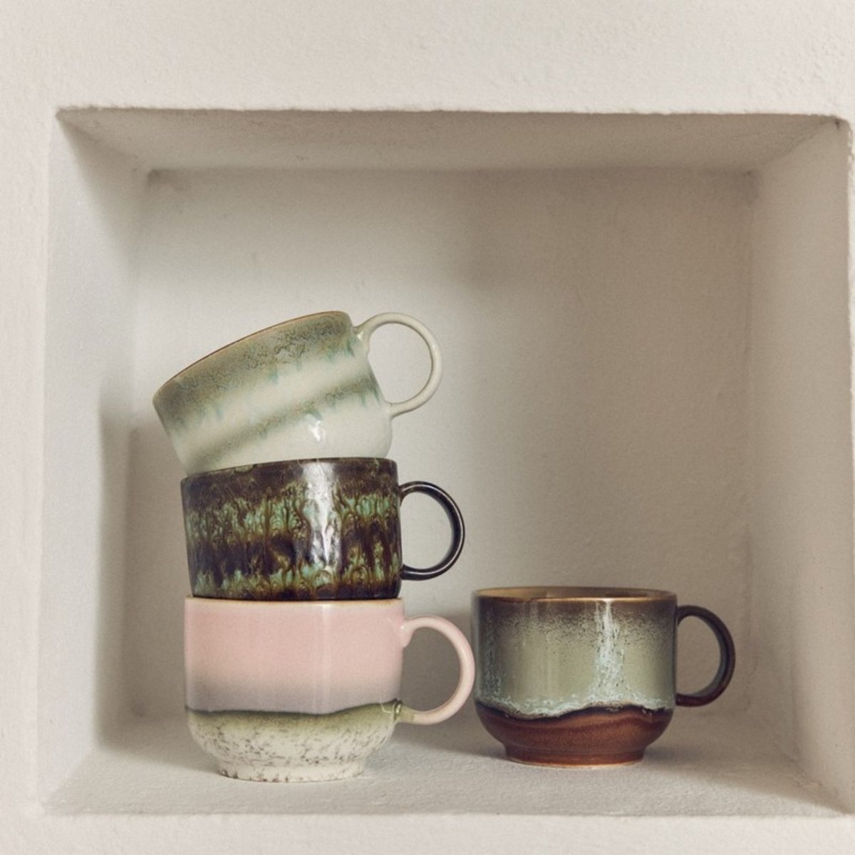 Mug grès Nova set de 2 multicolore, HKLIVING