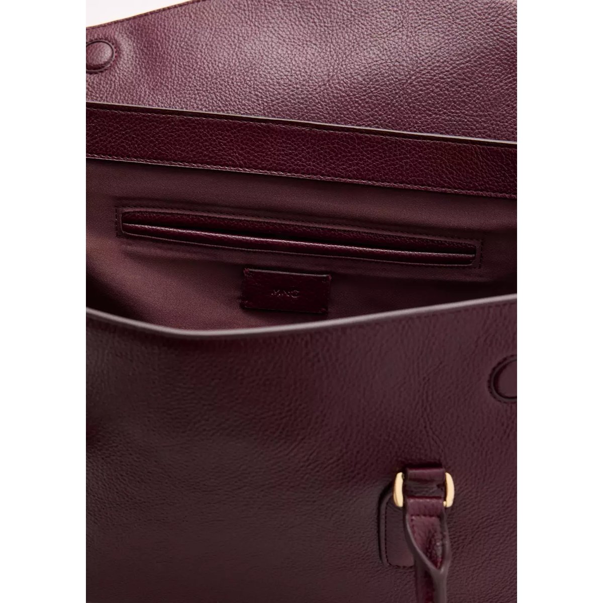 Sac City cuir synthétique avec breloque bordeaux, MANGO