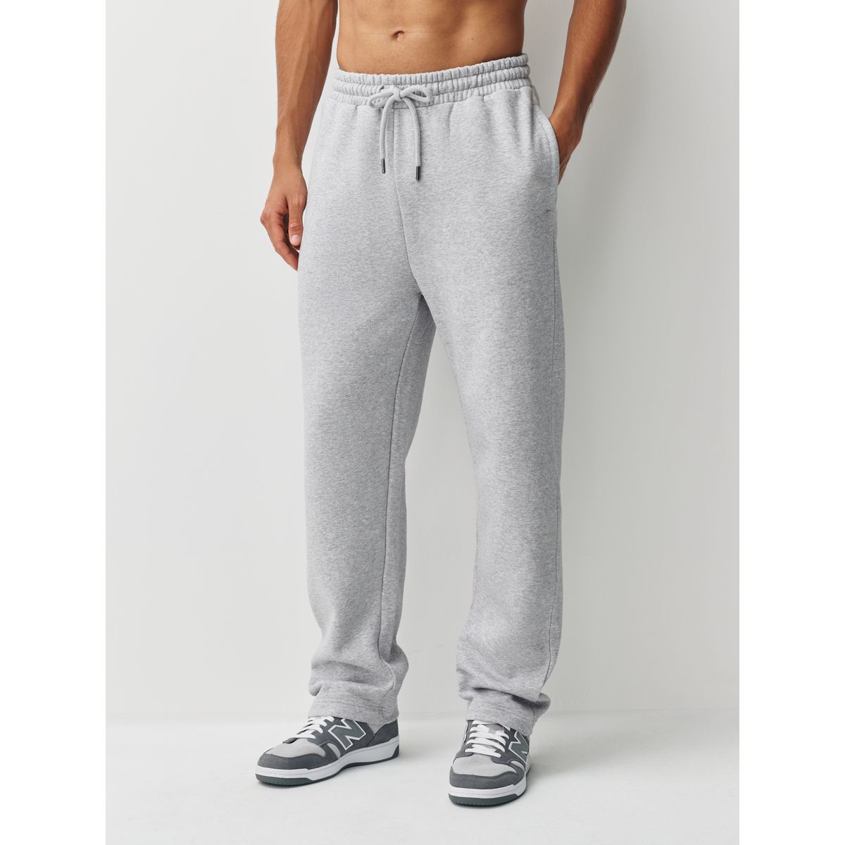 Pantalon de jogging droit épais, lot 2 gris chiné/bleu marine, NEXT