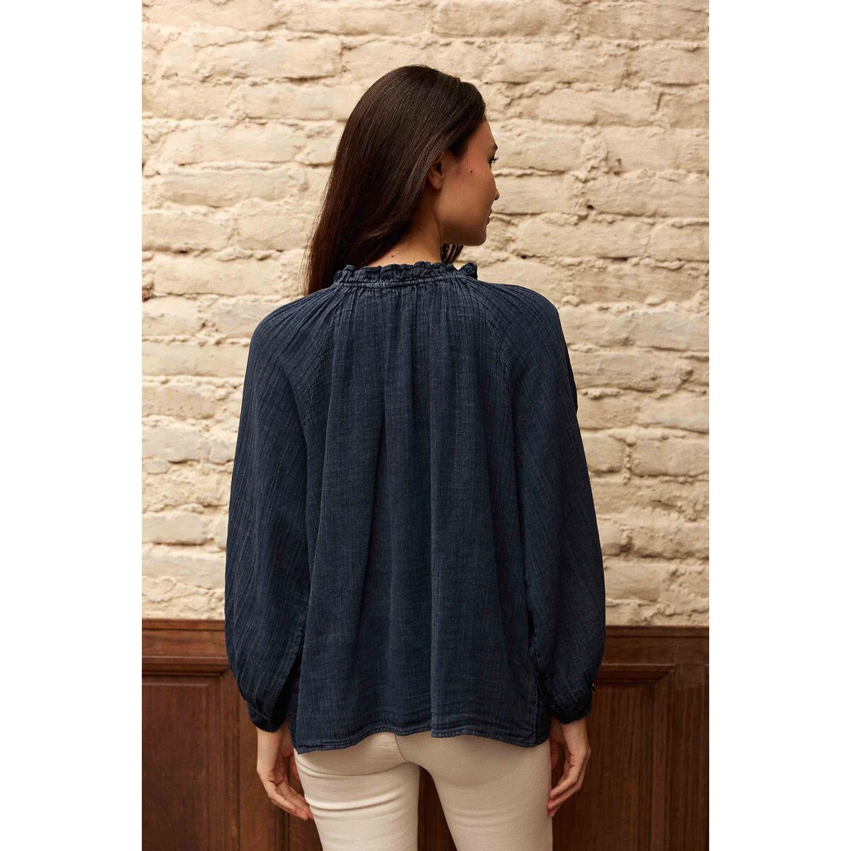 Wijde blouse van tetra, BRISKA marine , LA PETITE ETOILE