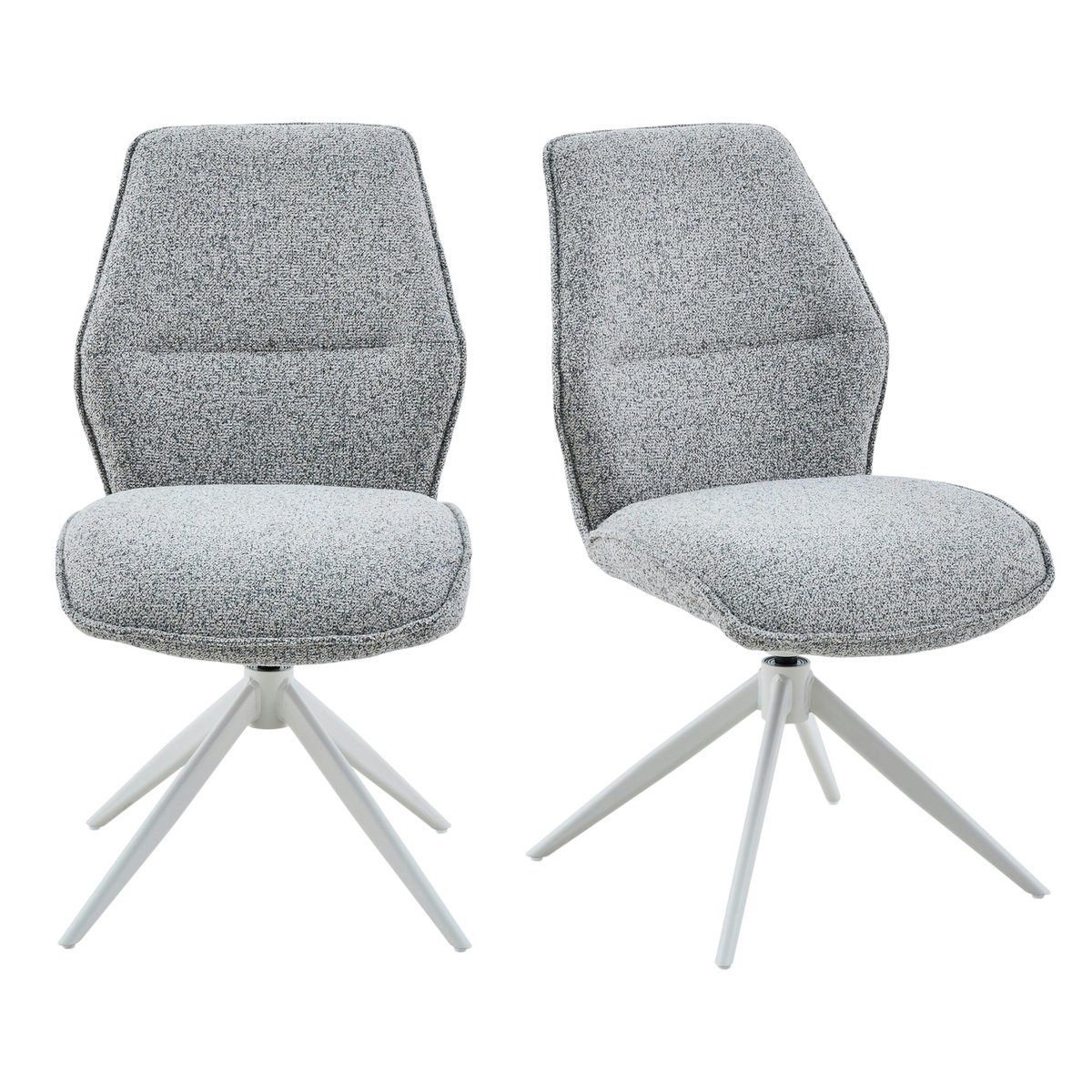 Chaise pivotante en tissu (lot de 2) CORTINA gris, PIER IMPORT