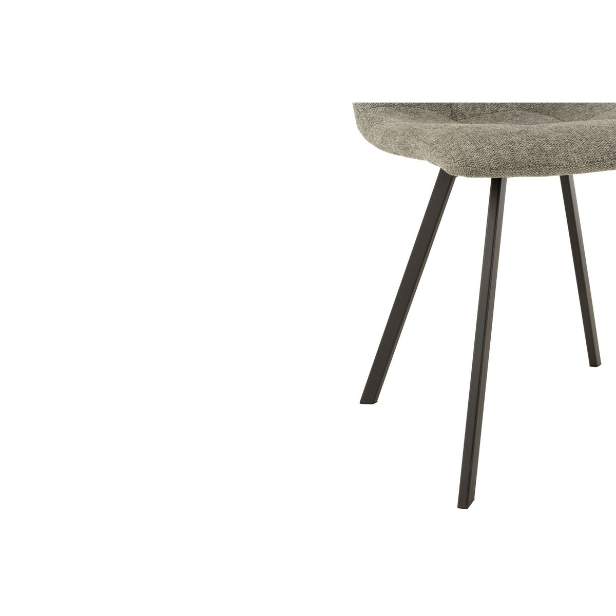 Chaises en tissu et en métal noir (lot de 2) - OLIVIA gris, HELLIN, DEPUIS 1862