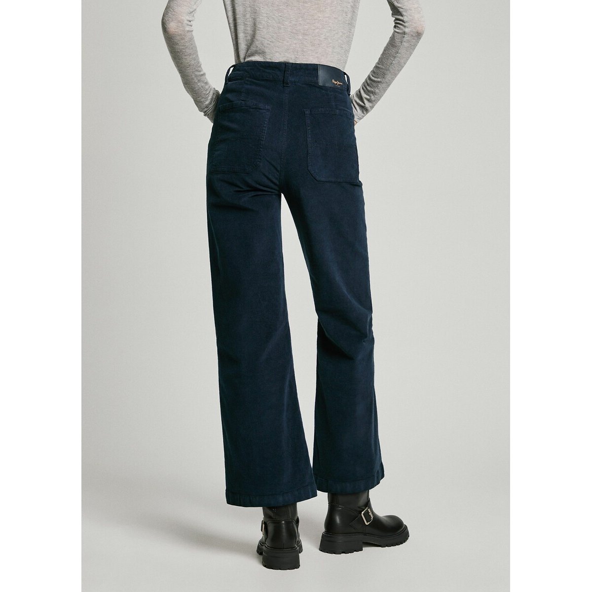 Pantalon évasé en velours CELIA bleu marine, PEPE JEANS