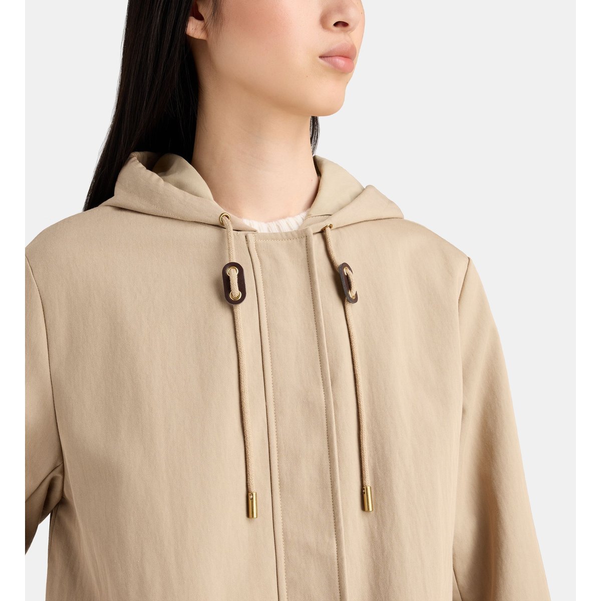 Parka courte opus capuche beige moyen, JODHPUR