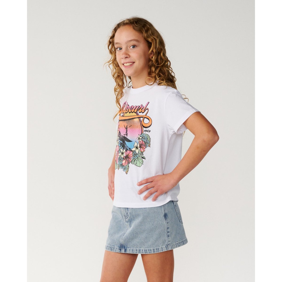 T-shirt enfant WAVE Crop white, RIP CURL