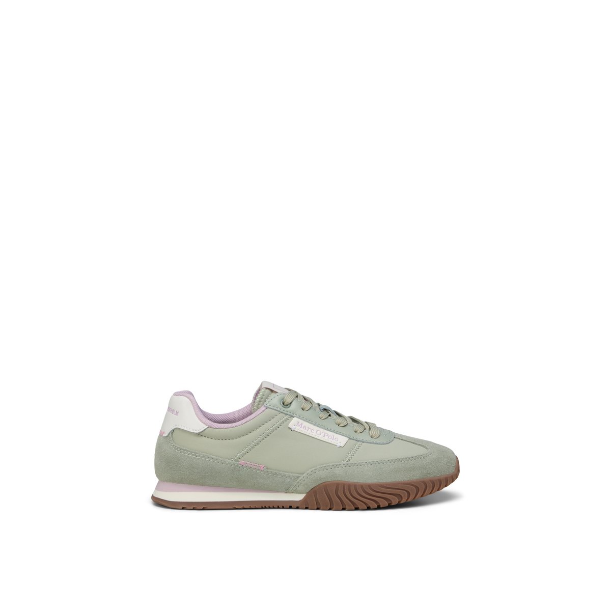 Baskets Modèle Gustafina en cuir et en nylon vert clair, MARC O'POLO