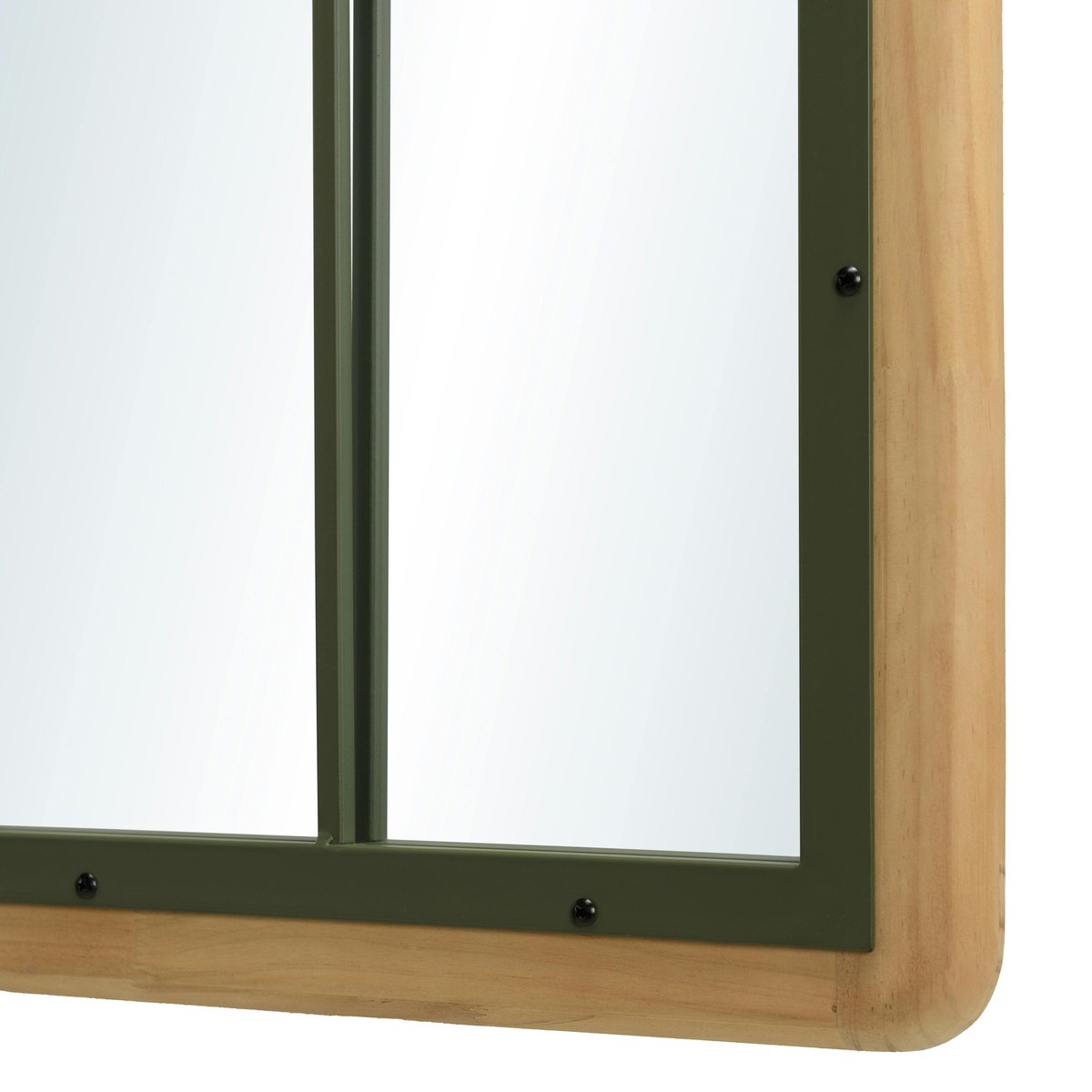 Miroir fenêtre pin et métal vert BAGAN vert, PIER IMPORT