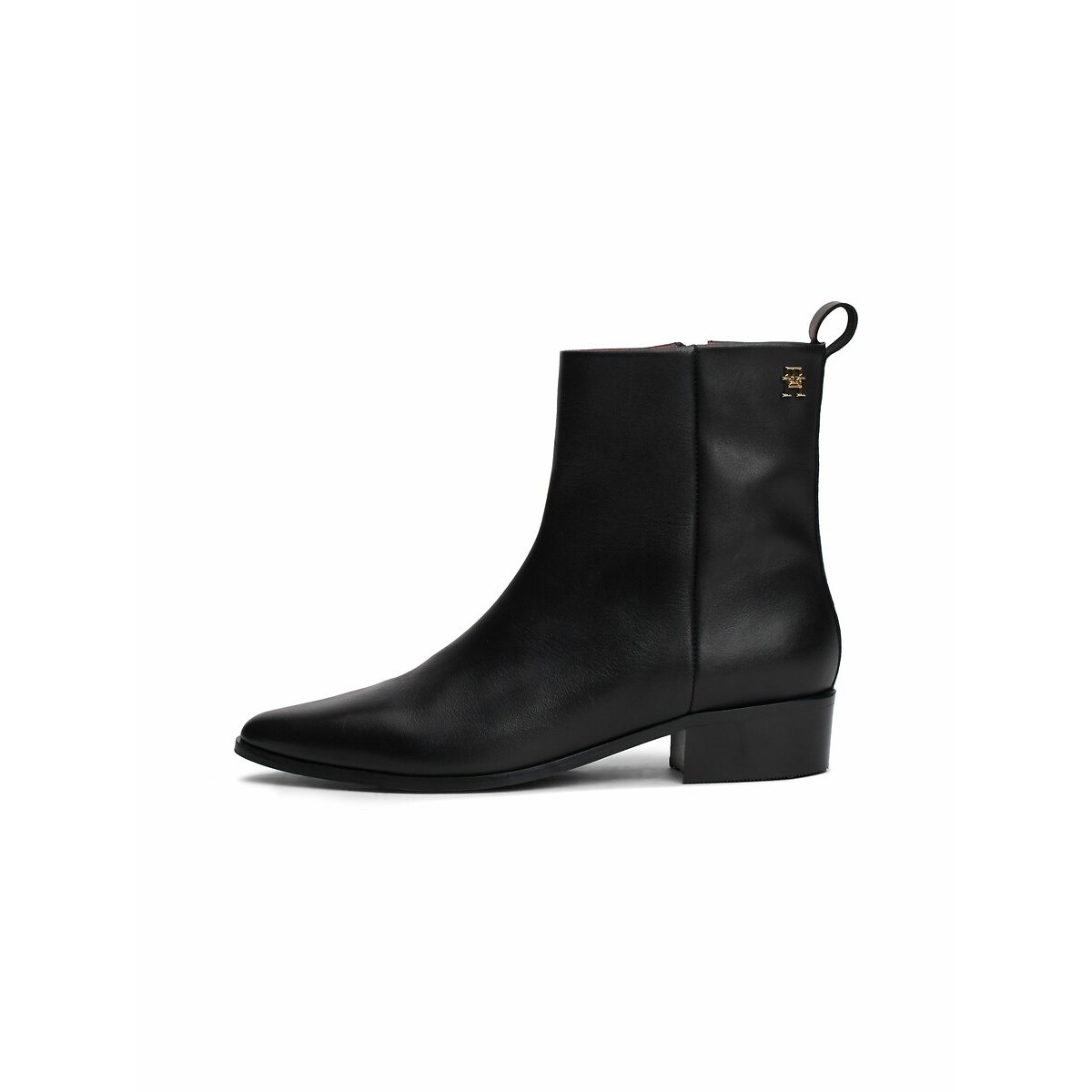 Botines de piel tipo cowboy con tacón negro, TOMMY HILFIGER