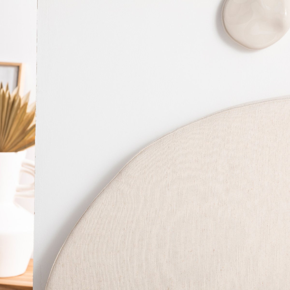 Tête de lit en coton et lin demi-lune L170cm- NOUSSA naturel, DRAWER