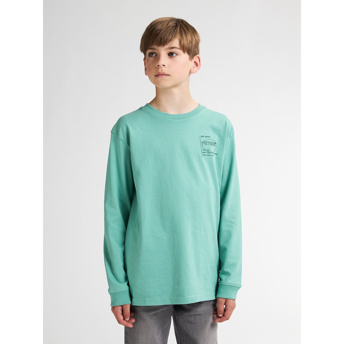 T-shirt à imprimé arrière shenandoah bleu pale aqua, PETROL INDUSTRIES